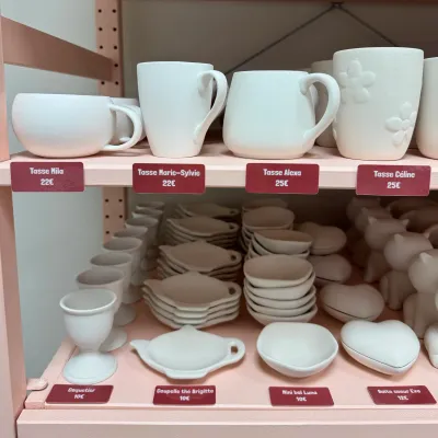 Photo des pièces de céramique avec leur prix